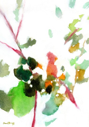 Schilderij getiteld "Botanical Reverie I" door Janel Bragg, Origineel Kunstwerk, Aquarel