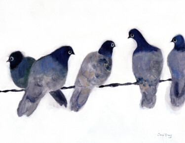 "Pigeons from Anacor…" başlıklı Tablo Janel Bragg tarafından, Orijinal sanat, Suluboya