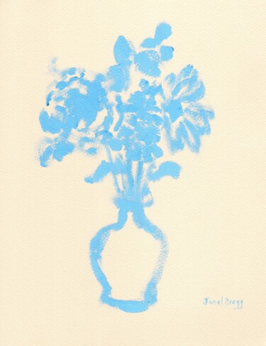 Schilderij getiteld "Still Life in Blue…" door Janel Bragg, Origineel Kunstwerk, Aquarel