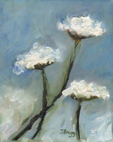 Peinture intitulée "Queen Anne's Lace" par Janel Bragg, Œuvre d'art originale, Huile