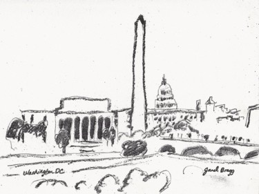 Drawing titled "Washington DC Sketch" by Janel Bragg, Original Artwork, Other