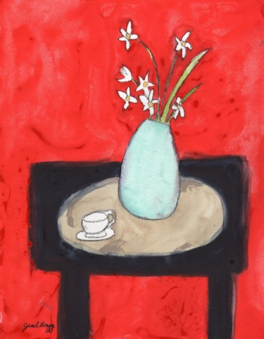 Painting titled "Paperwhites Still L…" by Janel Bragg, Original Artwork, Watercolor