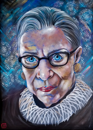 Pintura titulada "Ruth Bader Ginsberg" por Janice Serilla, Obra de arte original, Acrílico Montado en Bastidor de camilla de…