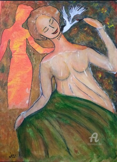 Pittura intitolato "Le rêve" da Janie Marty-Rozet, Opera d'arte originale, Acrilico