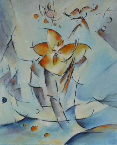 Peinture intitulée "amarylis" par Janine Chetivet, Œuvre d'art originale, Huile