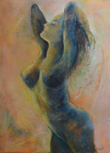 Peinture intitulée "nue.2" par Janine Chetivet, Œuvre d'art originale, Huile