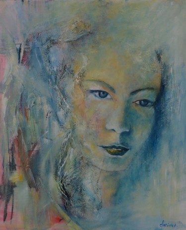 Peinture intitulée "pensive" par Janine Chetivet, Œuvre d'art originale, Huile
