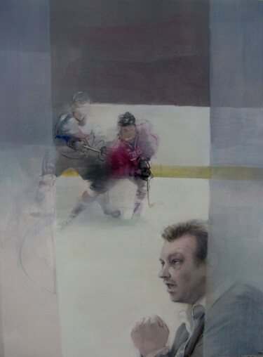 Painting titled "Ice Hockey" by Janis Zingitis, Original Artwork