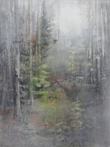 Painting titled "Forest. A Bellowing…" by Janis Zingitis, Original Artwork, Oil