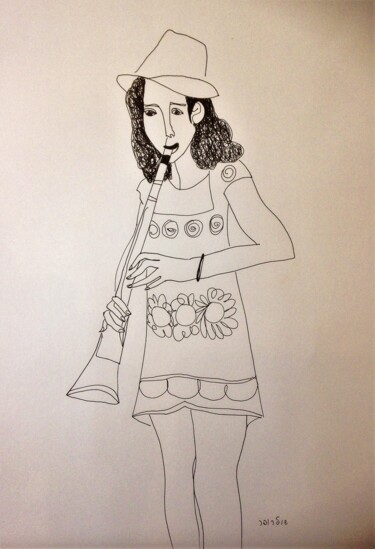 「musician」というタイトルの描画 Janna Shulruferによって, オリジナルのアートワーク, ジェルペン