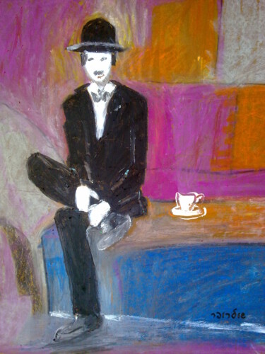 Tekening getiteld "cup of coffee" door Janna Shulrufer, Origineel Kunstwerk, Pastel