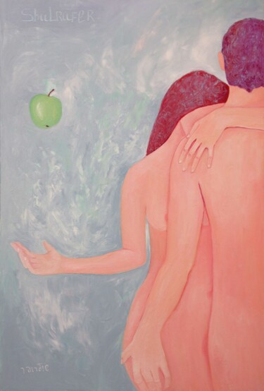 Pittura intitolato "Adam & Eve" da Janna Shulrufer, Opera d'arte originale, Olio