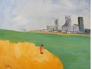Pittura intitolato "On the beach" da Janna Shulrufer, Opera d'arte originale, Olio