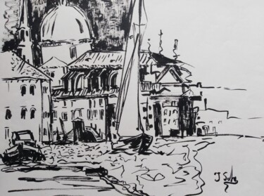 Disegno intitolato "Venedig 3" da Jana Scherer, Opera d'arte originale, Inchiostro