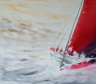 Painting titled "270 Yachting" by Gilles Janson, Original Artwork, Oil