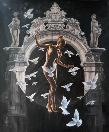 Pittura intitolato "Night Girl" da Janusz Orzechowski, Opera d'arte originale, Olio