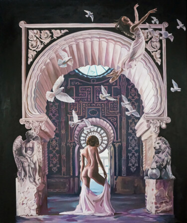 Malerei mit dem Titel "Gate" von Janusz Orzechowski, Original-Kunstwerk, Öl