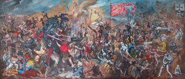 Картина под названием "Battle In The Dream…" - Janusz Orzechowski, Подлинное произведение искусства, Акрил