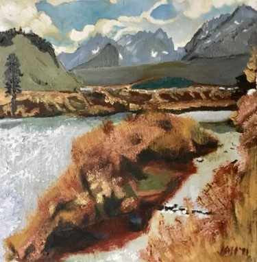 Pintura titulada "Hiking in Idaho" por Jan Wall, Obra de arte original, Oleo