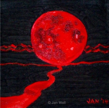 Estampas & grabados titulada "Blood Moon 2" por Jan Wall, Obra de arte original, Impresión digital