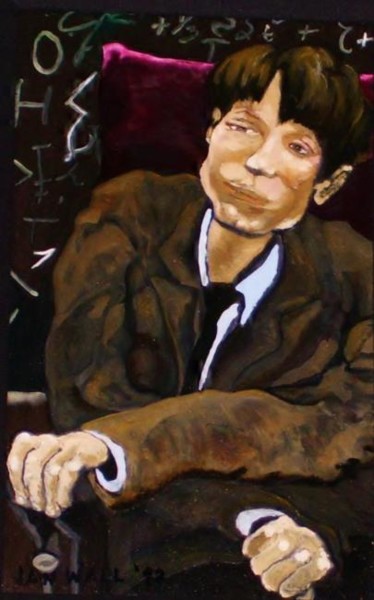 Pintura titulada "Stephen Hawking" por Jan Wall, Obra de arte original, Oleo Montado en Bastidor de camilla de madera