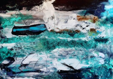 Peinture intitulée "Turbulente Tiefen -…" par Jasmin Meirose, Œuvre d'art originale, Acrylique Monté sur Châssis en bois