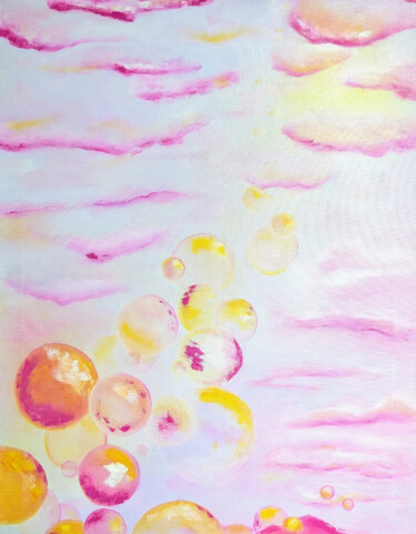 Painting titled "Abstrakte Energie" by Jasmin Meirose, Original Artwork, Oil Mounted on Wood Stretcher frame