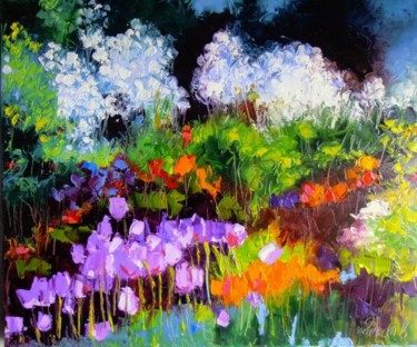 Peinture intitulée "FLEURS DE MON JARDIN" par Véronique Lancien, Œuvre d'art originale