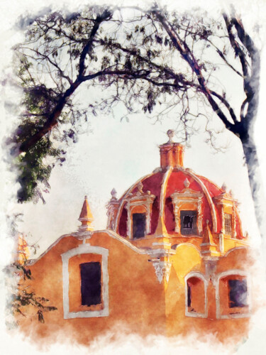 Digitale Kunst mit dem Titel "San Pedro Cholula/X…" von Javier Diaz, Original-Kunstwerk, Manipulierte Fotografie