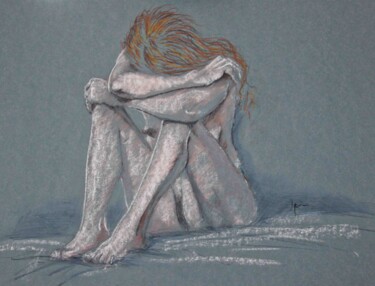 Tekening getiteld "Desnudo pastel 4" door Javier Ipiña, Origineel Kunstwerk, Pastel