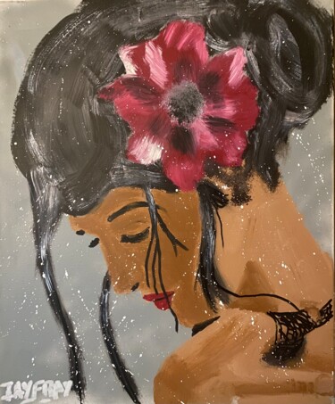 Painting titled "La tahitienne" by Jayfray, Original Artwork, Acrylic Mounted on Wood Stretcher frame