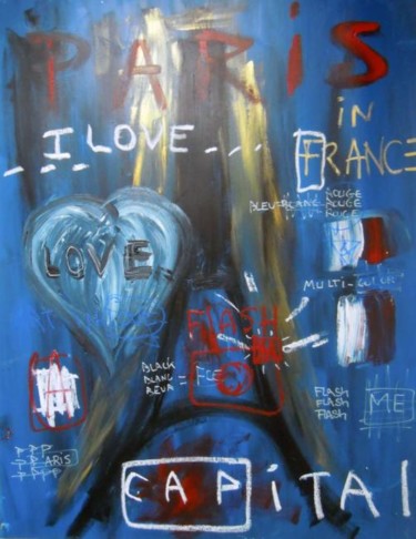 Peinture intitulée "I LOVE PARIS" par Jazzu, Œuvre d'art originale