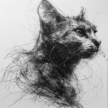 Artes digitais intitulada "Drawing Cat Link Pen" por Jb_ Joaofranca, Obras de arte originais, Tinta