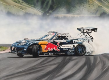 Malerei mit dem Titel "Mad Mike Drift Car" von João Bello (JBello Studio), Original-Kunstwerk, Acryl