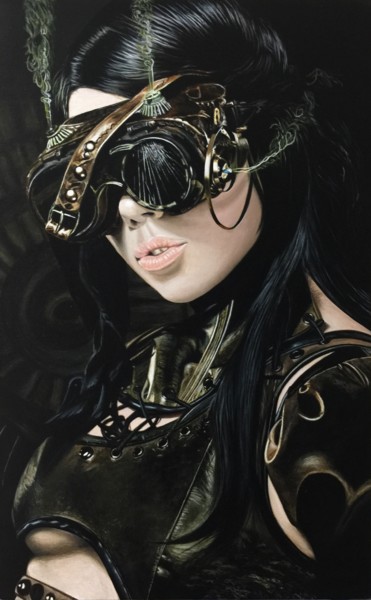 Pintura intitulada "Steampunk Girl" por João Bello (JBello Studio), Obras de arte originais, Acrílico