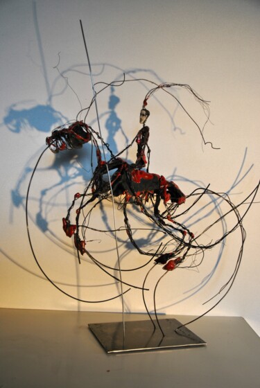 "Garde fou rouge" başlıklı Heykel Jean-Christophe Bridoux tarafından, Orijinal sanat, Seramik