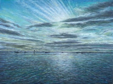 Painting titled "Ria Formosa view ag…" by José A Cavaco, Original Artwork, Oil
