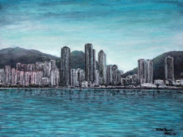 Ζωγραφική με τίτλο "Hong-kong-view.jpg" από José A Cavaco, Αυθεντικά έργα τέχνης, Λάδι