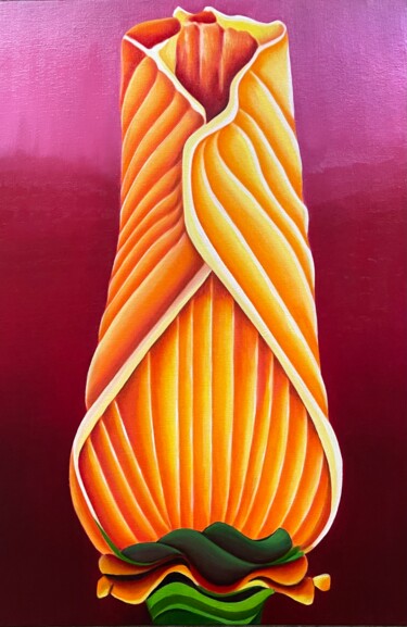 Картина под названием "Pavot de Californie" - Jchadima, Подлинное произведение искусства, Масло Установлен на Деревянная рам…
