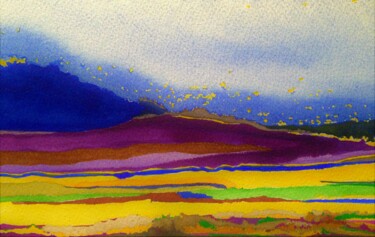 Pintura titulada "Landscape watercolor" por Jchadima, Obra de arte original, Acuarela