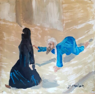 Pittura intitolato "Ne me quitte pas...…" da Jean Christophe Ravier, Opera d'arte originale, Olio