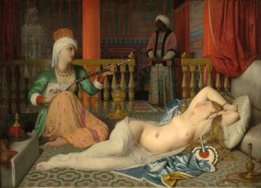 「L'Odalisque à l'esc…」というタイトルの絵画 Jean-Auguste-Dominique Ingresによって, オリジナルのアートワーク, オイル