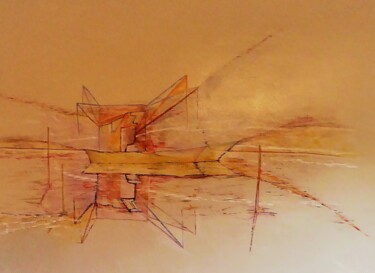 Malarstwo zatytułowany „ponton” autorstwa Jean Bernard Blaise, Oryginalna praca, Akryl Zamontowany na Inny sztywny panel