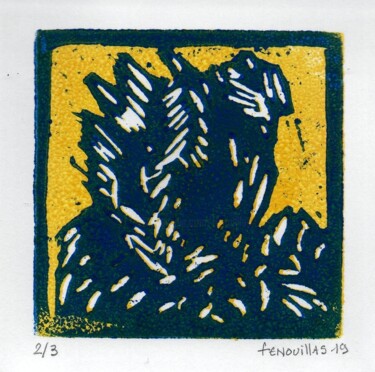 Prenten & gravures getiteld "La prochaine fois 2…" door Jean-Bernard Fenouillas, Origineel Kunstwerk, Xylograaf