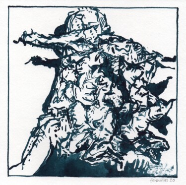 Disegno intitolato "Jeux d'ombres." da Jean-Bernard Fenouillas, Opera d'arte originale, Inchiostro