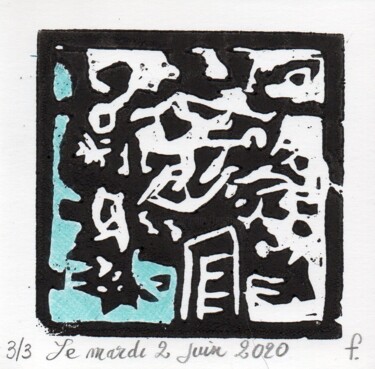 Prenten & gravures getiteld "Le mardi 2 juin 202…" door Jean-Bernard Fenouillas, Origineel Kunstwerk, Xylograaf