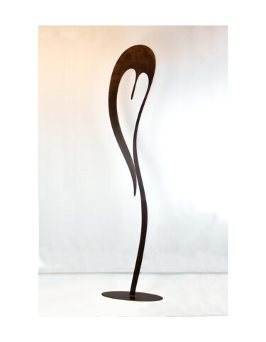 Sculpture titled "Femme Coeur" by Jean-Bernard Legendre, Original Artwork, Metals