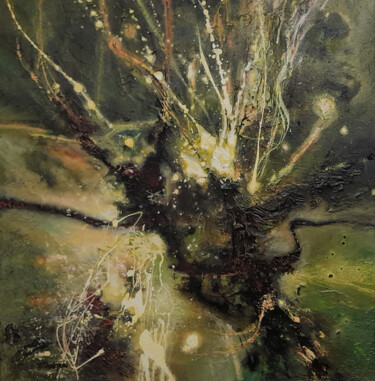Painting titled "MYCELIUM" by Jean Charles Chédozeau, Original Artwork, Oil