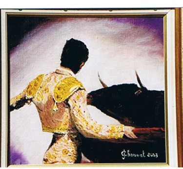 Painting titled "Corrida VI" by Jean Chauvet, Original Artwork, Oil