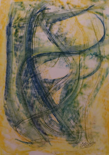 Картина под названием "3 / Griffures Obscu…" - Jean-Christophe Hilaire, Подлинное произведение искусства, Пастель